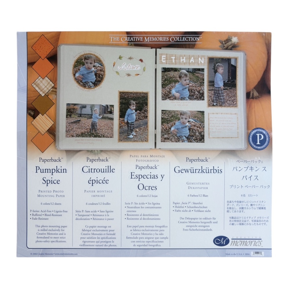 PUMPKIN SPICE Creative Memories Paper Pack 10x12 Fall Harvest Auturmn NEW NWT